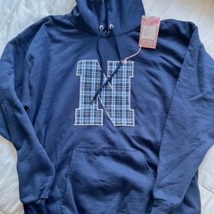 NEW Comfy HOODIE SWEATSHIRT w/ Flannel front ~ New With Tag